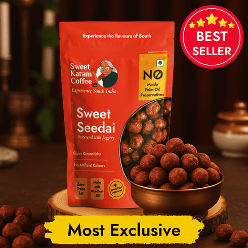 Sweet Karam Coffee Sweet Seedai Crunchy Jaggery Rice Balls
